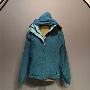 LL Bean Women's Teal Ski Jacket 2 coats in 1